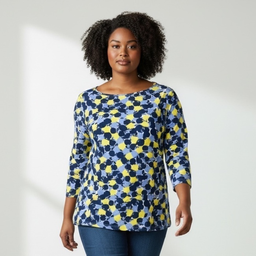 Talbots petite Boat Neck, 3/4 sleeve T Shirt, tons of stretch